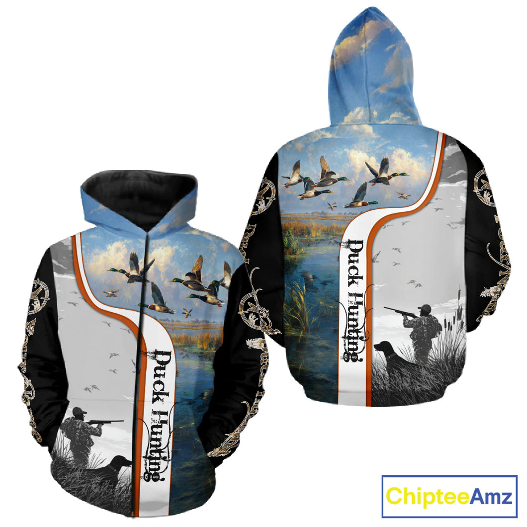 Personalized Duck Hunting Custom Name All Over Print Shirts, Duck Hunting Gifts NBT121