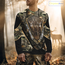 Load image into Gallery viewer, Whitetail Deer Hunting Shirt Custom Name Fall Season Camo, Deer Hunting Clothes For Men NBT325
