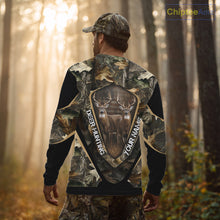 Load image into Gallery viewer, Whitetail Deer Hunting Shirt Custom Name Fall Season Camo, Deer Hunting Clothes For Men NBT325