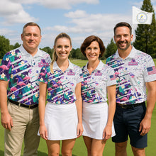Load image into Gallery viewer, Flamingo Golf Polo Shirts For Men, Colorful Tropical Flamingo Pattern, Tropical Golf Shirt NBT477