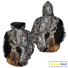 Load image into Gallery viewer, Winter Whitetail Deer Camo Customize Name 3D All Over Printed Long Sleeve Hunting Shirts for Men NBT332