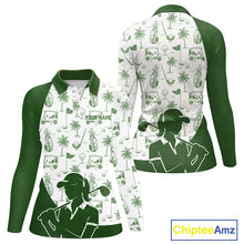 Load image into Gallery viewer, Green Womens Golf Polo Shirts, Funny Golf Icons Athetic Shirt, Golf Gifts For Men NBT481