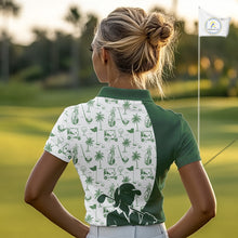 Load image into Gallery viewer, Green Womens Golf Polo Shirts, Funny Golf Icons Athetic Shirt, Golf Gifts For Men NBT481