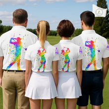 Load image into Gallery viewer, Custom Rainbow Color Golf Lover Women's Polo Shirt, It's in my DNA Shirt, Golf Gifts NBT483