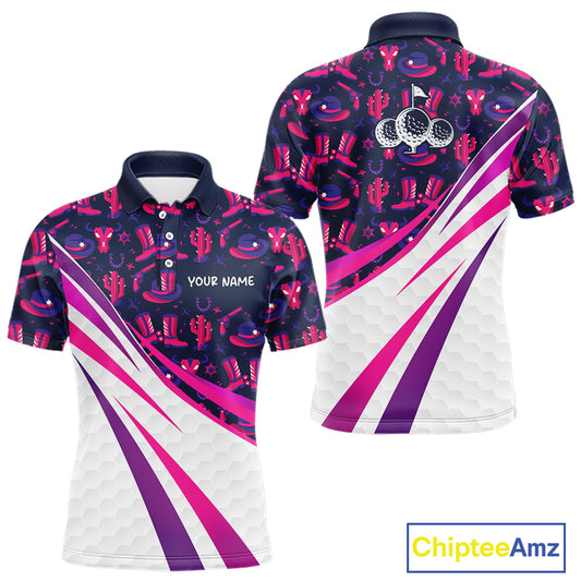 Mens Funny Cowgirl Golf Polo Shirts Golf Outfits, Personalized Golf Gifts NBT484