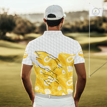 Load image into Gallery viewer, Custom Yellow Summer Pattern Mens Golf Polo Shirts Summer Golf Shirt For Vacation, Golf Team Shirt NBT732