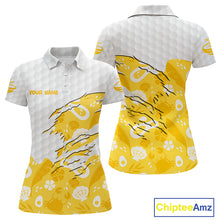 Load image into Gallery viewer, Custom Yellow Summer Pattern Womens Golf Polo Shirts Summer Golf Shirt For Vacation, Golf Team Shirt NBT732