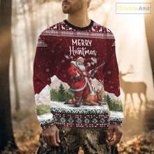 Load image into Gallery viewer, Funny Ugly Pattern Santa Deer Hunting Customized Name All Over Print Shirts, Christmas Shirt Ideas for Hunter NBT283