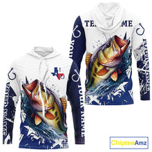 Load image into Gallery viewer, Bass Fishing 3D Texas Flag Western Shirts Customize Bass Fishing Hooded Jerseys, Sun Protection Shirts NBT738