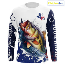 Load image into Gallery viewer, Bass Fishing 3D Texas Flag Western Shirts Customize Bass Fishing Jerseys, Sun Protection Shirts NBT738