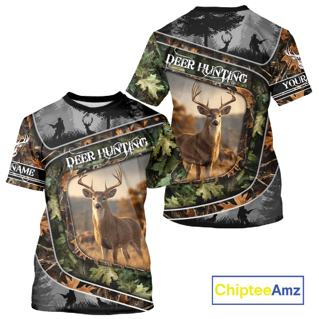 Deer Hunting Custom Name Camo Shirts - Personalized Hunting Clothes for Deer Hunting Season NBT38