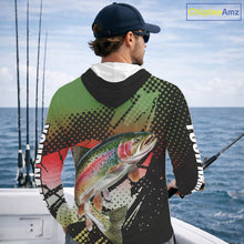 Load image into Gallery viewer, Rainbow Trout Fishing Shirt Long Sleeve Hooded Custom Name, Fishing Team Shirts NBT426