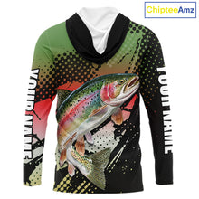 Load image into Gallery viewer, Rainbow Trout Fishing Shirt Long Sleeve Hooded Custom Name, Fishing Team Shirts NBT426
