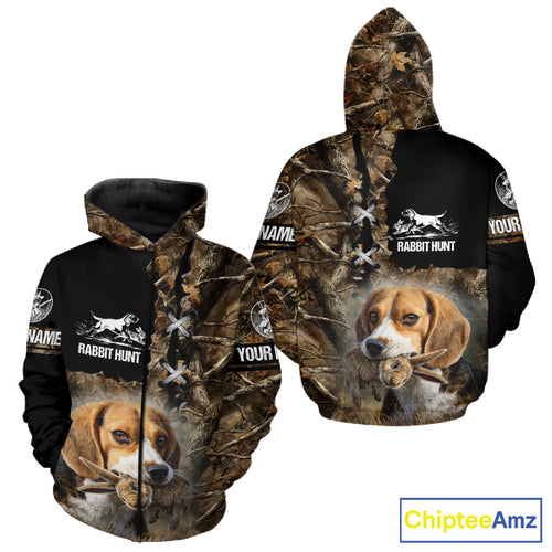 Rabbit Hunting Forest Camo 3D All Over Printed Custom Name Shirt, Rabbit Hunting Gifts NBT141