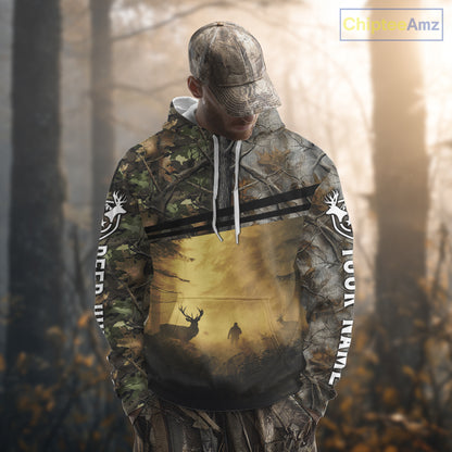 Whitetail Deer Hunting Custom Name Camouflage Shirt, Best for Hunting Season NBT286