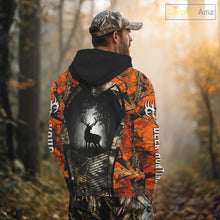 Load image into Gallery viewer, Personalized Orange Camo Whitetail Deer Hunting Shirt With 3D Print For Deer Hunters NBT287