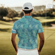Load image into Gallery viewer, Funny Pineapple Tropical Palm Tree Mens Golf Polo Shirts Custom Golf Shirts For Men NBT511