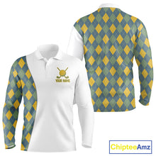 Load image into Gallery viewer, Golf Polo Shirts For Men Custom Argyle Plaid Pattern Golf Shirts, Gift For Golf Lovers NBT513
