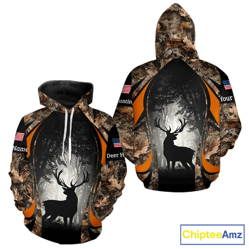 Deer Hunting Fall Forest Camo 3D All Over Printed Shirts, Deer Hunting Season, Hunting Clothes NBT233