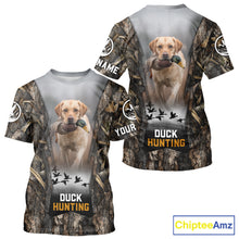 Load image into Gallery viewer, Mallard Duck Hunting Waterfowl Camo Custom Name Shirts for Men, Duck Hunting Clothing NBT288