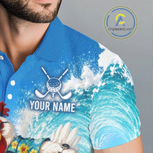 Load image into Gallery viewer, Funny Rooster American Flag Mens Golf Polo Shirts, Funny Team Golf Shirts, Golf Gifts NBT751