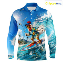 Load image into Gallery viewer, Funny Rooster American Flag Mens Golf Polo Shirts, Funny Team Golf Shirts, Golf Gifts NBT751