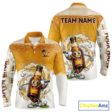 Load image into Gallery viewer, Custom Beer Golf Polo Shirt, Funny Beer Bottle Golfer Polo, Golf Team Name Shirt Beer Lover Golf Gift NBT752