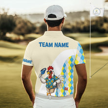 Load image into Gallery viewer, Funny Rooster Hawaiian Mens Golf Polo Shirt, Argyle Golf Shirt For Men, Golf Lover Gift Shirt NBT754