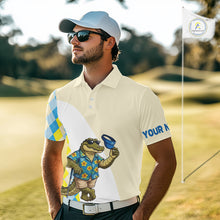 Load image into Gallery viewer, Funny Alligator Hawaiian Mens Golf Polo Shirt, Argyle Golf Shirt For Men, Golf Lover Gift Shirt NBT755
