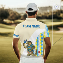 Load image into Gallery viewer, Funny Alligator Hawaiian Mens Golf Polo Shirt, Argyle Golf Shirt For Men, Golf Lover Gift Shirt NBT755