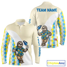 Load image into Gallery viewer, Funny Sloth Hawaiian Mens Golf Polo Shirt, Argyle Golf Shirt For Men, Golf Lover Gift Shirt NBT756