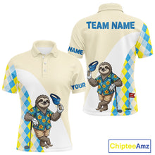 Load image into Gallery viewer, Funny Sloth Hawaiian Mens Golf Polo Shirt, Argyle Golf Shirt For Men, Golf Lover Gift Shirt NBT756