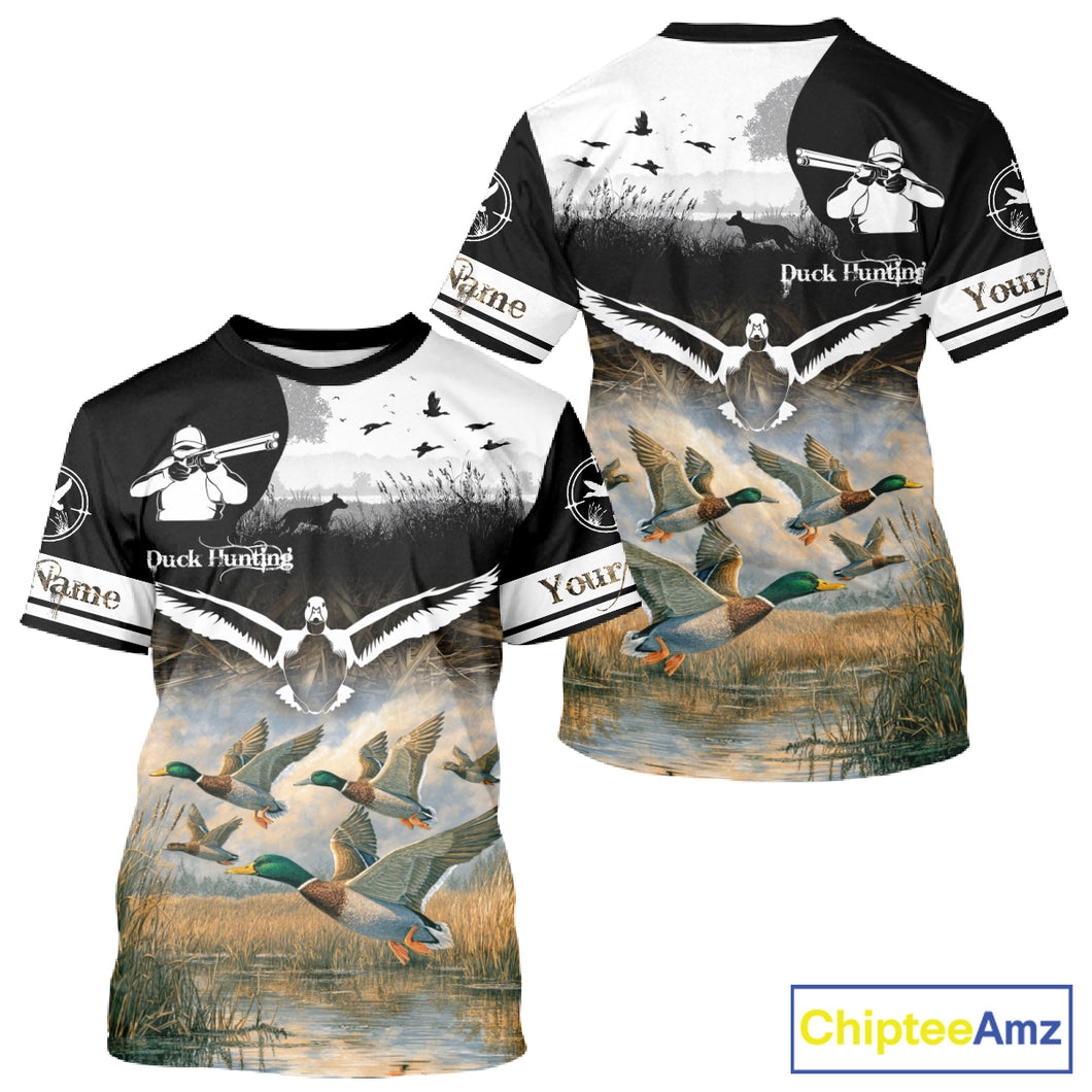 Personalized Duck Hunting Camo Waterfowl 3D All Over Printed Shirts, Hunting Gifts NBT145