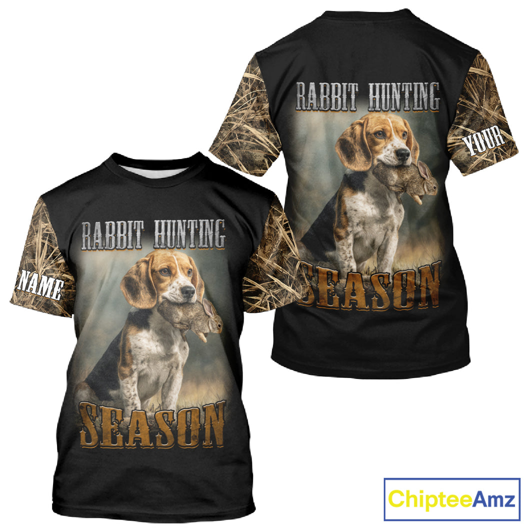 Rabbit Hunting Camouflage 3D Printing Custom Name Shirt, Rabbit Hunting Season NBT147