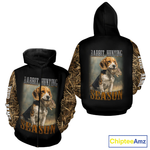 Rabbit Hunting Camouflage 3D Printing Custom Name Shirt, Rabbit Hunting Season NBT147