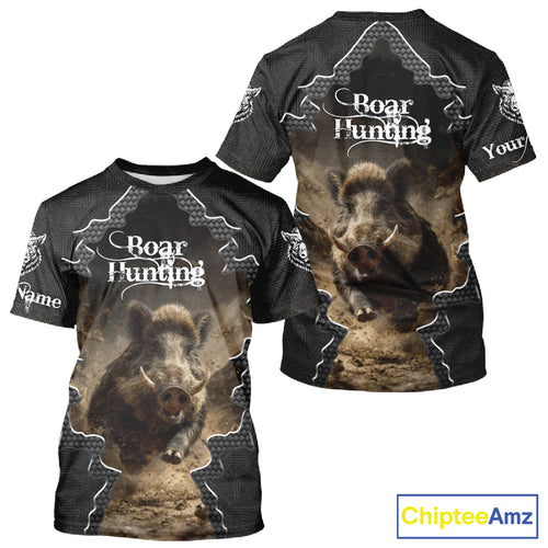 Personalized Wild Hog Hunting Camouflage 3D Shirts, Boar Gifts for Hunter NBT150