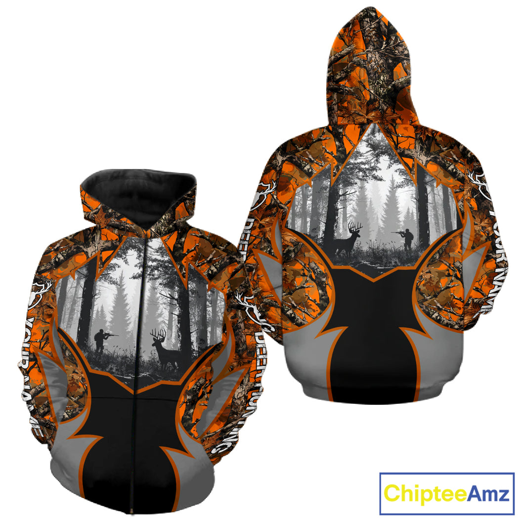 Whitetail Deer Hunting Orange Camouflage Full All-Over 3D for Men, Deer Hunting Gifts NBT242
