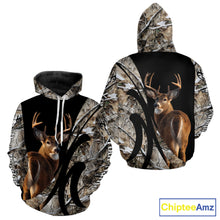 Load image into Gallery viewer, Personalized Whitetail Deer Hunting 3D All Over Printed Hoodie Winter Camo Long Sleeve for Men, Women NBT296