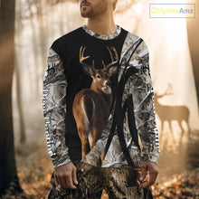Load image into Gallery viewer, Personalized Whitetail Deer Hunting 3D All Over Printed Hoodie Winter Camo Long Sleeve for Men, Women NBT296