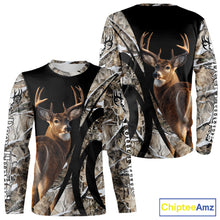 Load image into Gallery viewer, Personalized Whitetail Deer Hunting 3D All Over Printed Hoodie Winter Camo Long Sleeve for Men, Women NBT296