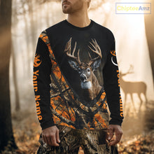Load image into Gallery viewer, Deer Hunting Shirt Orange Camo 3D Custom Name, Season Deer Hunting, Hunting Gifts for Men NBT251