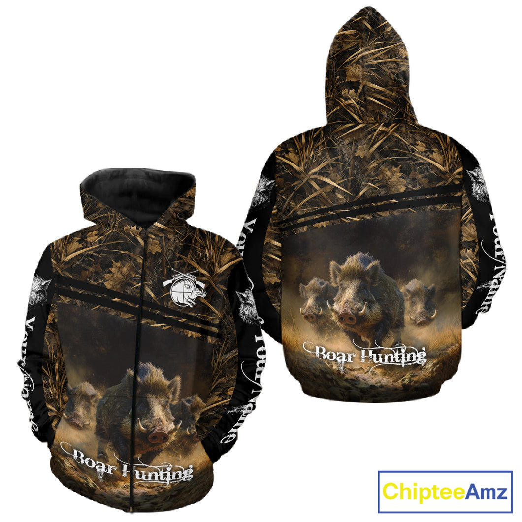 Wild Boar Hunting 3D Full Printing Personalized Camo Shirts for Boar Hunters, Boar Hunting Gifts NBT172