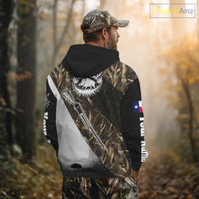 Load image into Gallery viewer, Wild Boar Hunting with Texas Flag and Scope 3D Custom Name Shirts, Boar Gifts for Hunters NBT173