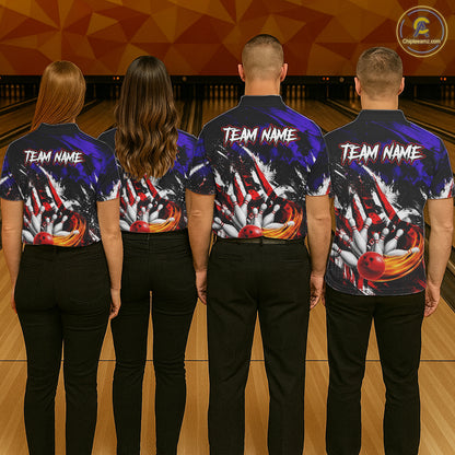 Custom Bowling Quarter Zip Shirt For Women USA Flag Bowling Jersey Polo & 1/4 Zip Bowling Team Shirts NBT880
