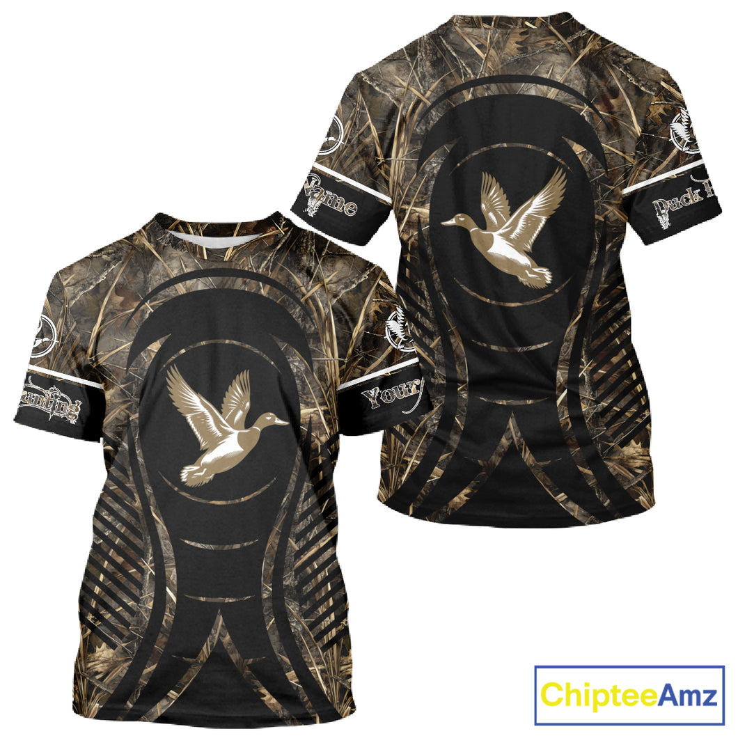 Duck Hunting Camouflage 3D Printed Custom Name Shirts for Hunter, Duck Hunting Gifts NBT179