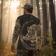 Load image into Gallery viewer, Best Brown Camo Boar Hunting Clothes Custom Name Boar Design Hunting Gifts for Hunter NBT183