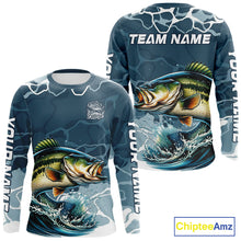 Load image into Gallery viewer, Custom Largemouth Bass Long Sleeve Tournament Fishing Shirts, Team Bass Fishing Jerseys NBT696