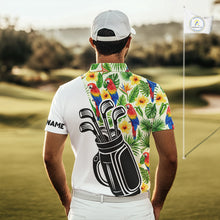 Load image into Gallery viewer, Funny Tropical Parrot And Golf Pattern Mens Polo Golf Shirts Custom Golf Team Shirts Golfer Outfit, Golf Gifts NBT700