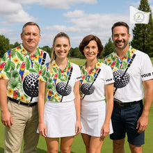 Load image into Gallery viewer, Funny Tropical Parrot And Golf Pattern Mens Polo Golf Shirts Custom Golf Team Shirts Golfer Outfit, Golf Gifts NBT700