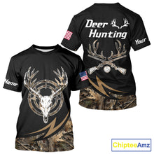 Load image into Gallery viewer, Deer Hunting Camo with US Flag 3D Printed Shirts for Men, Best Gift Ideas for Hunters NBT186
